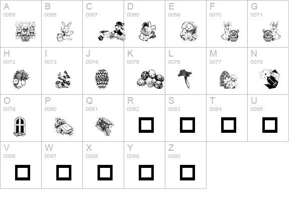 Destiny's Easter Dings uppercase A-Z preview