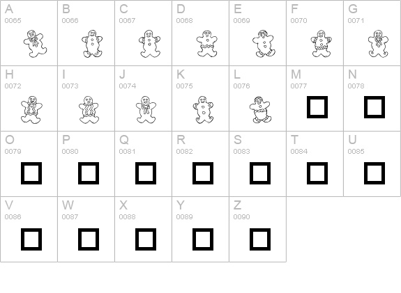 Destiny's Gingerbread Dings uppercase A-Z preview