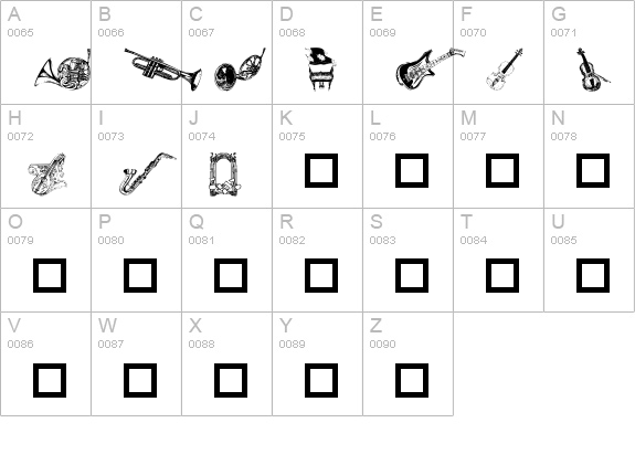 Destiny's Music Dings uppercase A-Z preview