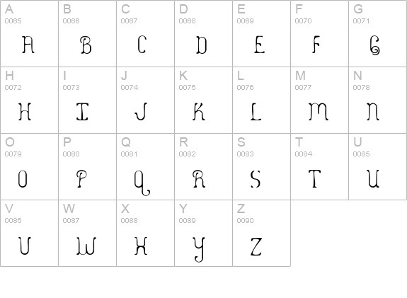 Desultory-A uppercase A-Z preview
