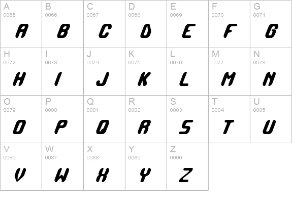 Detonate (BRK) uppercase A-Z preview