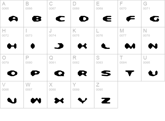 Detonator uppercase A-Z preview