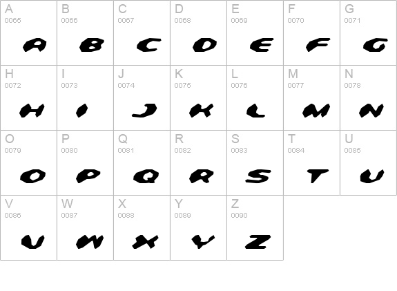 Detonator Italic uppercase A-Z preview