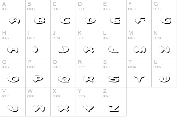 Detonator Shadow uppercase A-Z preview