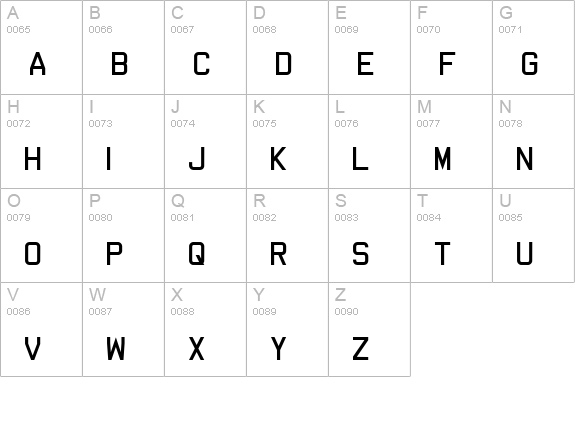 Dev Gothic uppercase A-Z preview