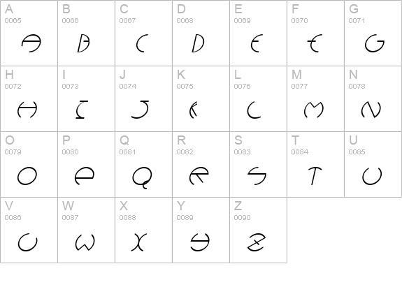 Devil Italic uppercase A-Z preview