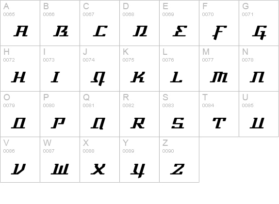 DevilleThruster-DeluxeTwo uppercase A-Z preview