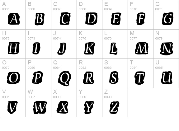 Devroye Extra uppercase A-Z preview
