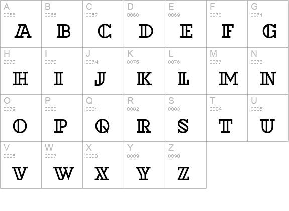 Dextor Outline D uppercase A-Z preview
