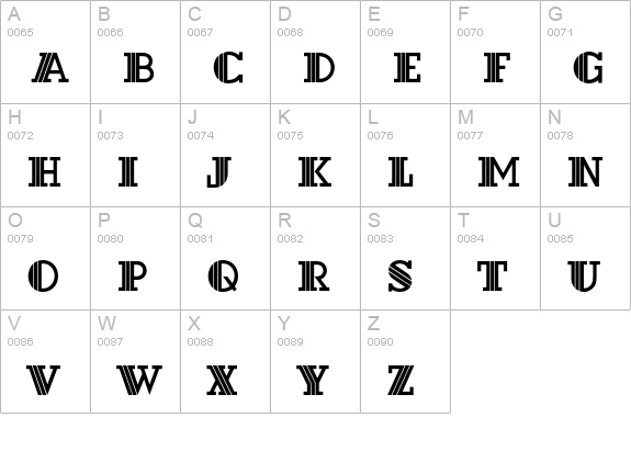 DextorEF uppercase A-Z preview