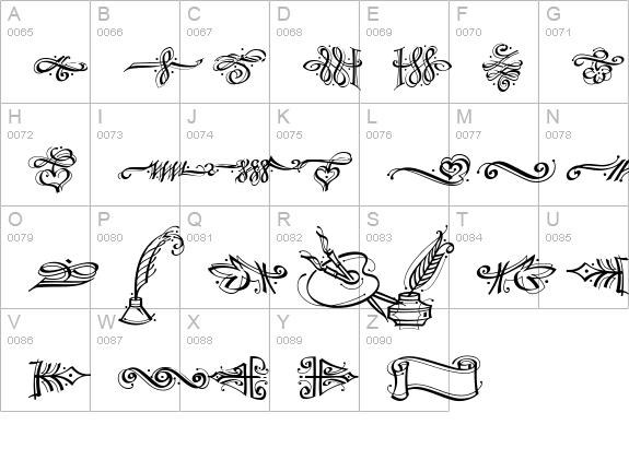 DF Calligraphic Ornaments Calligraphic Ornaments Plain uppercase A-Z preview