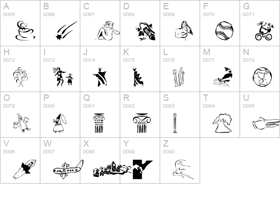 DF Eclectics uppercase A-Z preview