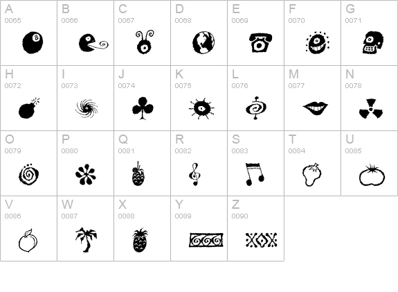 DF Mo Funky Fresh Symbols uppercase A-Z preview