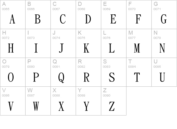 DFKai-SB uppercase A-Z preview