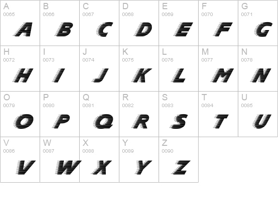 DG_Slipstream uppercase A-Z preview