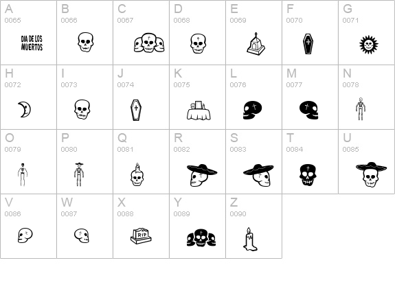 Dia De Los Muertos BV uppercase A-Z preview
