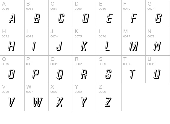 DiamanteShadow-Italic uppercase A-Z preview