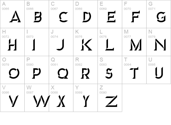 Diamond uppercase A-Z preview