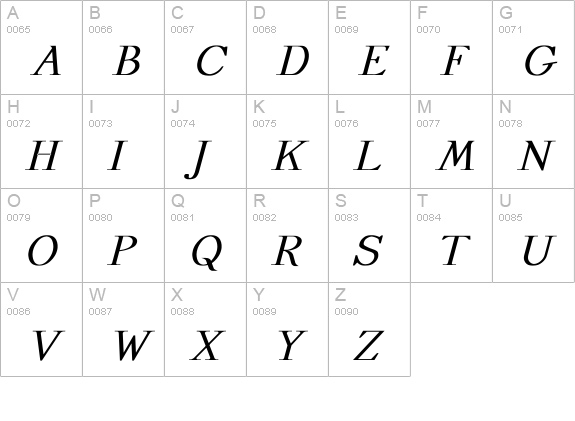 Dickens Bold Italic uppercase A-Z preview