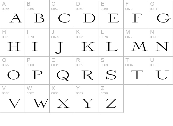Dickens Ex uppercase A-Z preview
