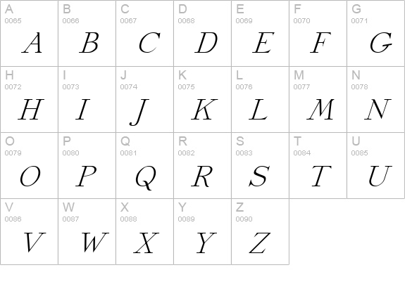 Dickens Italic uppercase A-Z preview