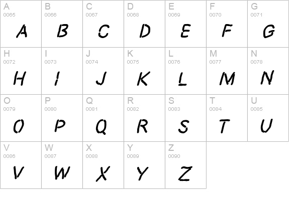 Dictator Italic uppercase A-Z preview