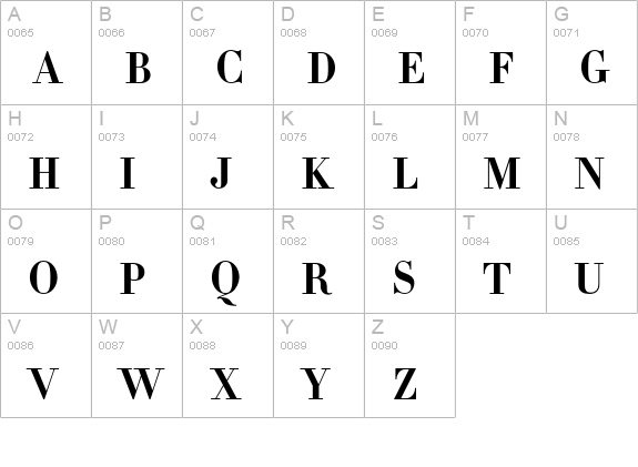 Didot-HTF-B06-Bold uppercase A-Z preview