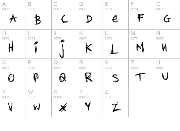 Diediedie uppercase A-Z preview