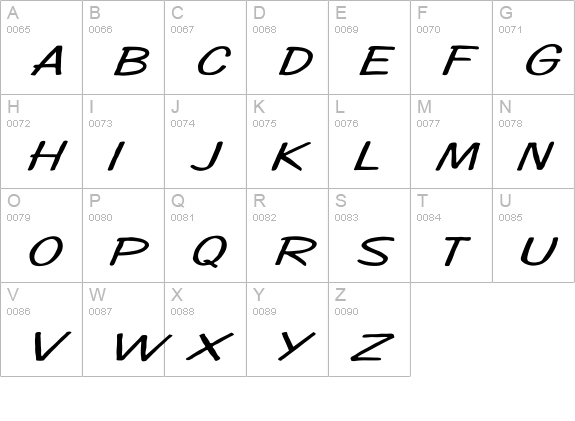 Diego1 Ex Italic uppercase A-Z preview