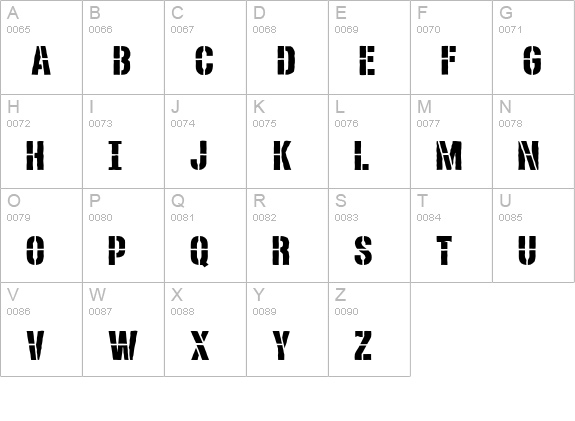 DieselStencil Rough uppercase A-Z preview