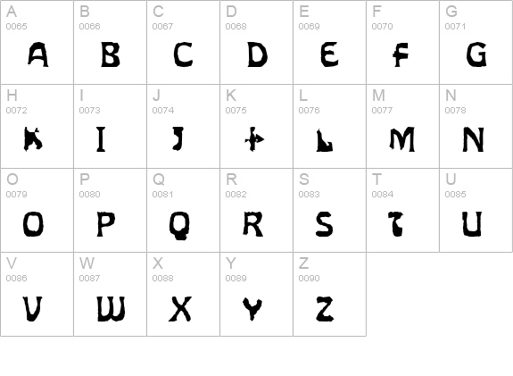 Diet Angst uppercase A-Z preview