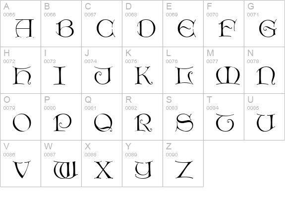 DieterCaps uppercase A-Z preview