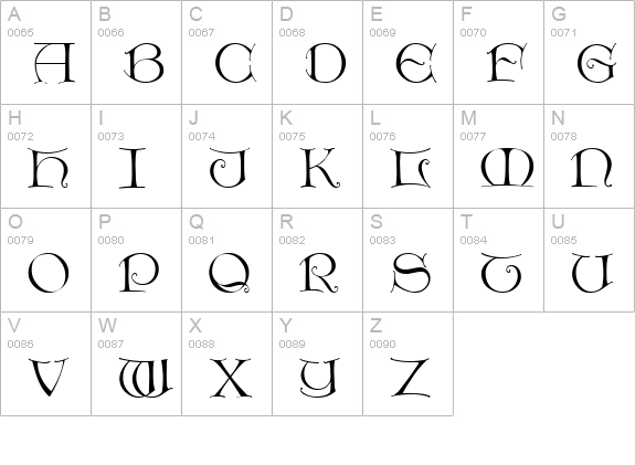 DieterCaps Regular uppercase A-Z preview