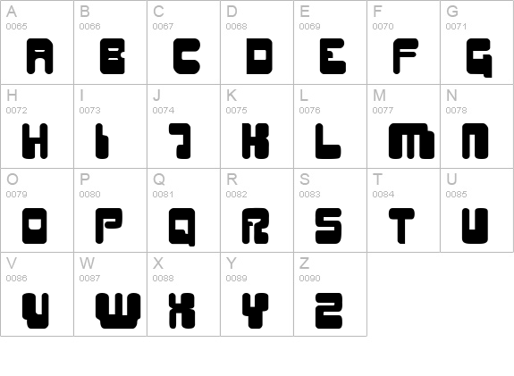 Digifit uppercase A-Z preview