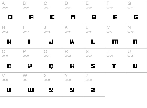 Digit LoFi uppercase A-Z preview