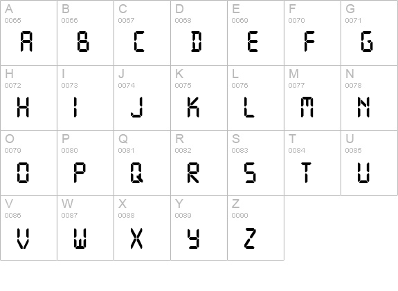 Digital uppercase A-Z preview