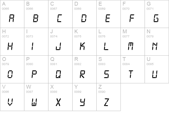Digital-7 uppercase A-Z preview