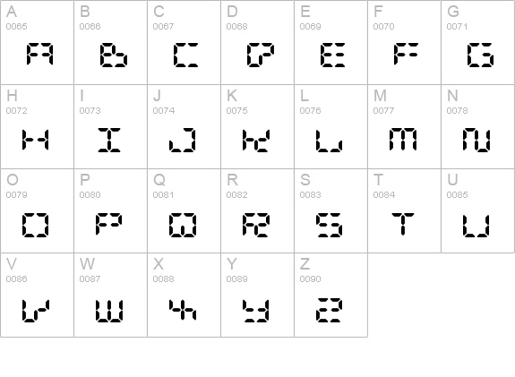 Digital Dismay uppercase A-Z preview