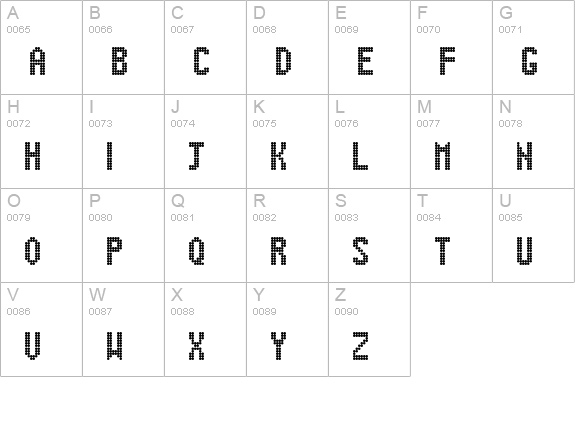 Digital Dot Roadsign uppercase A-Z preview