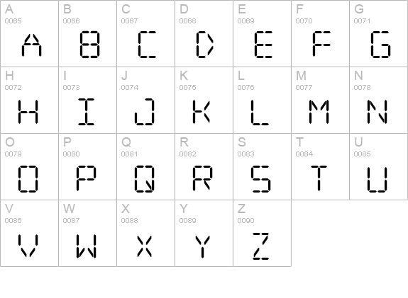 Digital dream uppercase A-Z preview