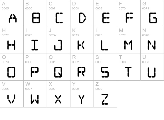Digital dream Fat uppercase A-Z preview