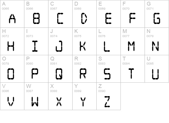 Digital dream Fat Narrow uppercase A-Z preview