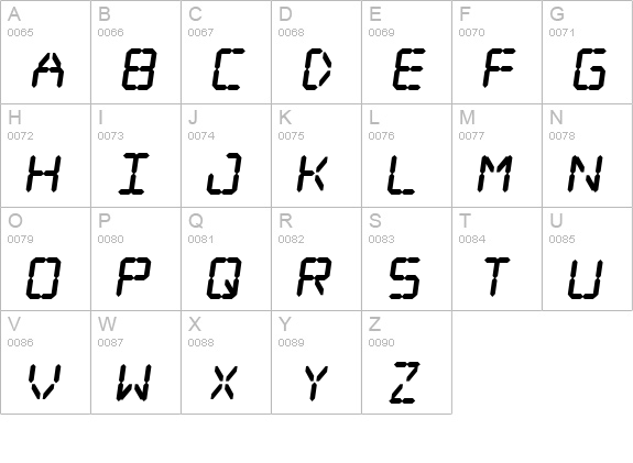 Digital dream Fat Skew uppercase A-Z preview