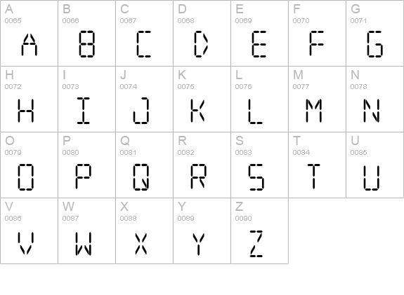 Digital dream Narrow uppercase A-Z preview