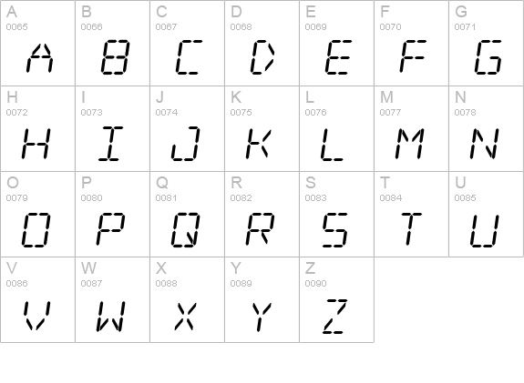 Digital dream Skew uppercase A-Z preview