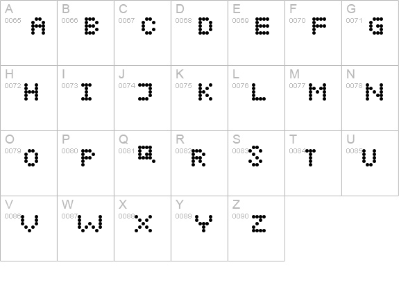 Digital Font by Audrey Regular uppercase A-Z preview