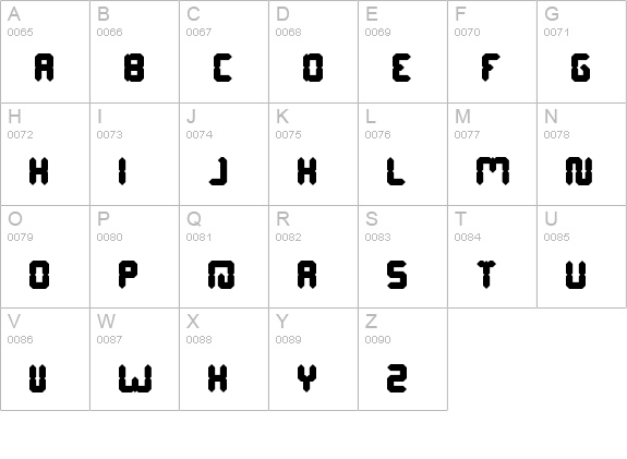 DIGITAL GOTHIC uppercase A-Z preview