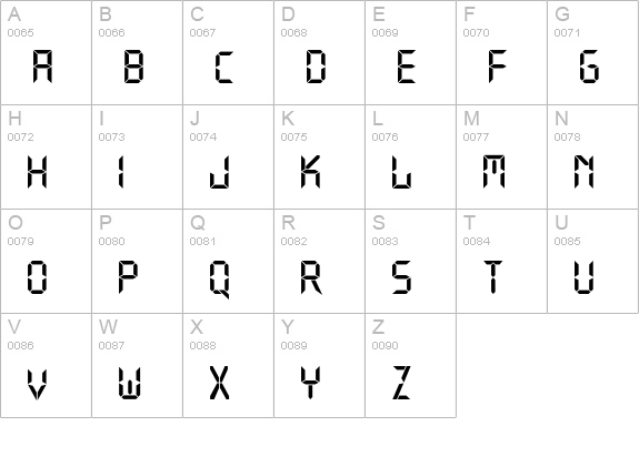 Digital Normal uppercase A-Z preview