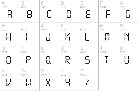 Digital Regular uppercase A-Z preview