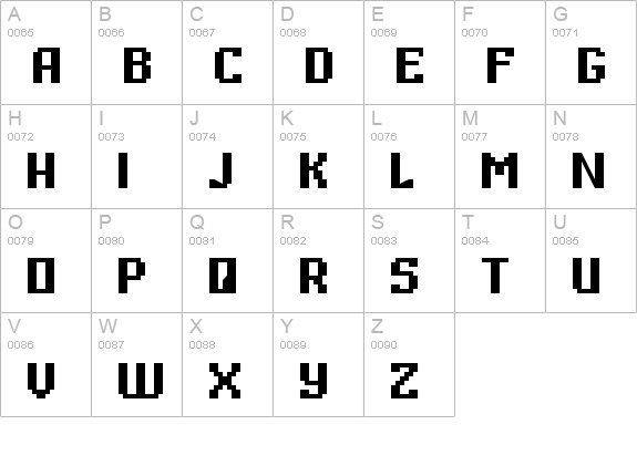 Digital Thin uppercase A-Z preview